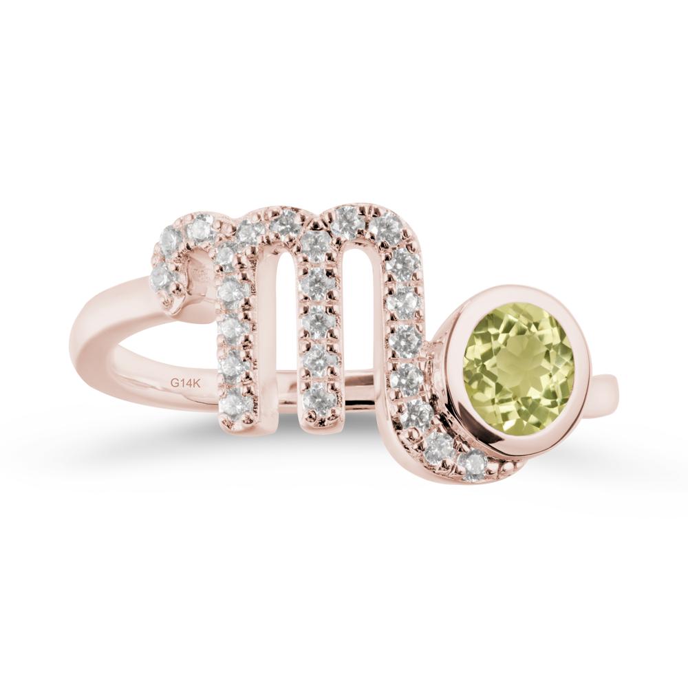 Lemon Quartz Bypass Scorpio Zodiac Ring-Resourceful & Brave - LUO Jewelry #metal_14k rose gold