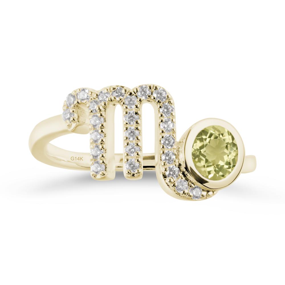 Lemon Quartz Bypass Scorpio Zodiac Ring-Resourceful & Brave - LUO Jewelry #metal_14k yellow gold