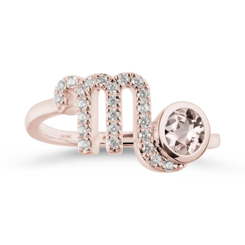 Morganite Bypass Scorpio Zodiac Ring-Resourceful & Brave - LUO Jewelry #metal_14k rose gold