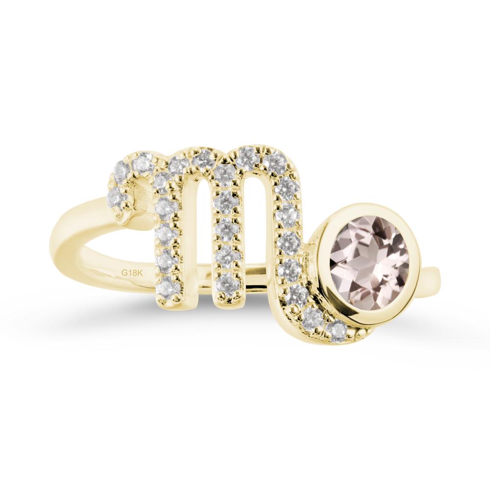 Morganite Bypass Scorpio Zodiac Ring-Resourceful & Brave - LUO Jewelry #metal_18k yellow gold