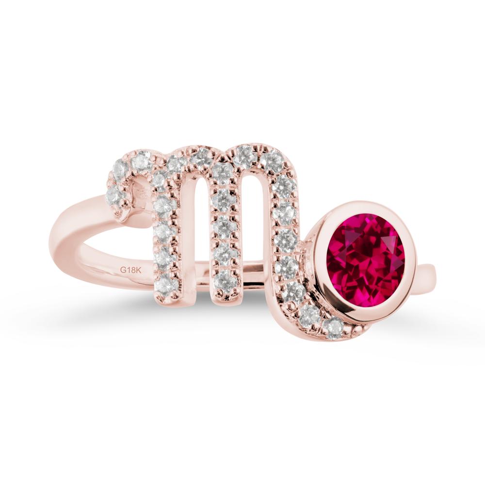 Ruby Bypass Scorpio Zodiac Ring-Resourceful & Brave - LUO Jewelry #metal_18k rose gold
