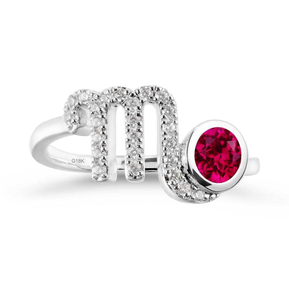 Ruby Bypass Scorpio Zodiac Ring-Resourceful & Brave - LUO Jewelry #metal_18k white gold