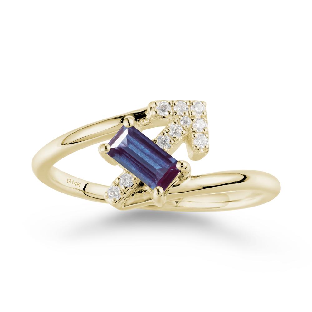 Bypass Sagittarius Zodiac Alexandrite Ring-Adventurous & Humor - LUO Jewelry #metal_14k yellow gold