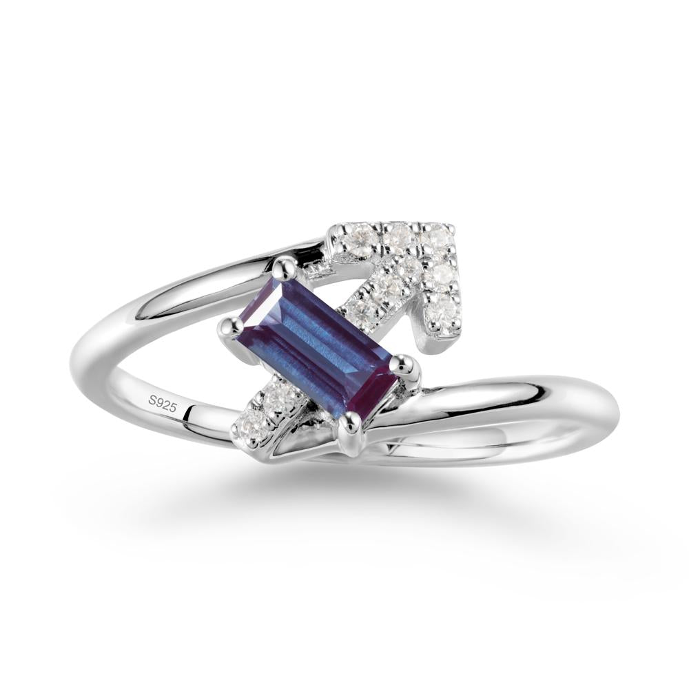 Bypass Sagittarius Zodiac Alexandrite Ring-Adventurous & Humor - LUO Jewelry #metal_sterling silver