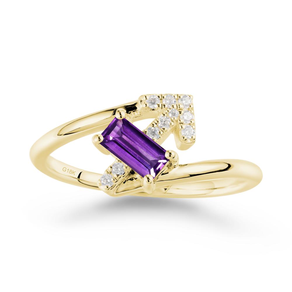 Arrow-Inspired Amethyst Ring In Sterling Silver - LUO Jewelry #metal_18k yellow gold