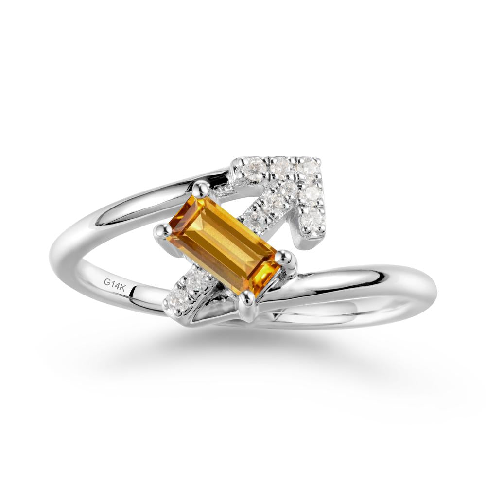 Arrow-Inspired Citrine Ring In Sterling Silver - LUO Jewelry #metal_14k white gold