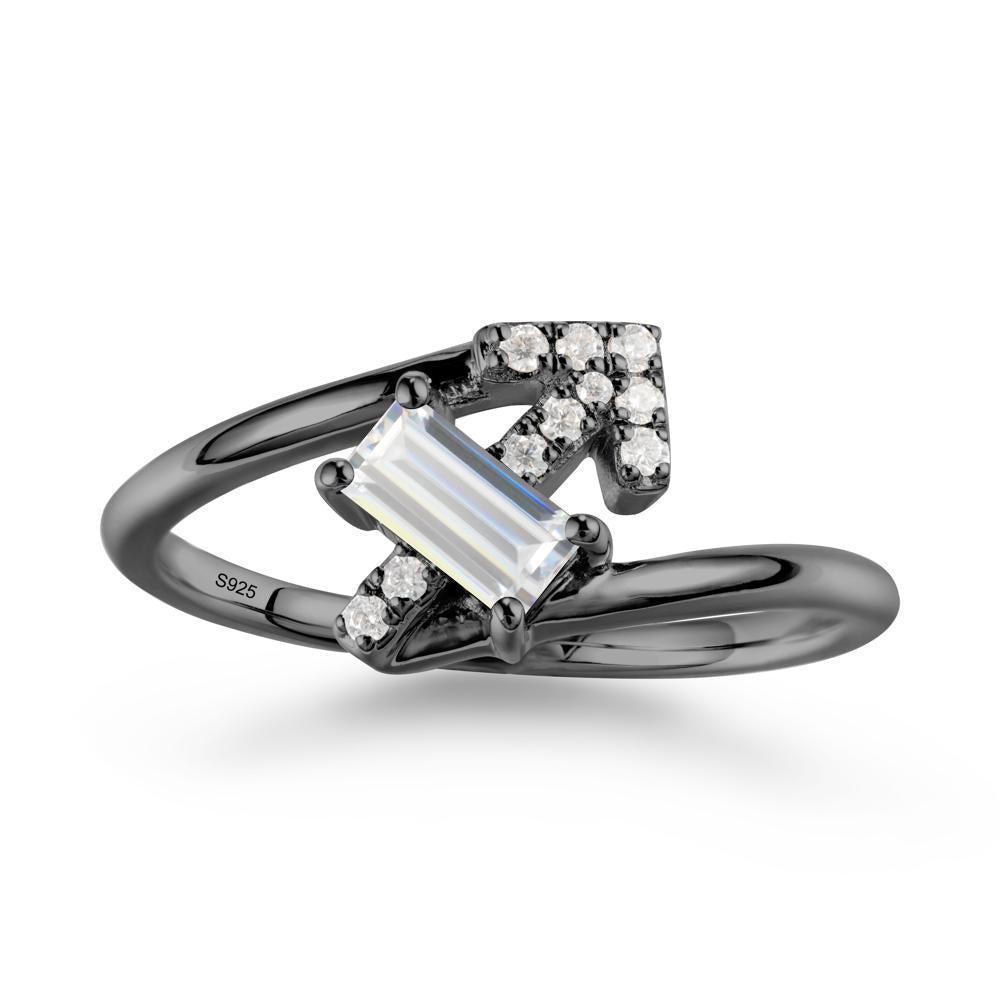 Bypass Sagittarius Zodiac Cubic Zirconia Ring-Adventurous & Humor - LUO Jewelry #metal_black finish sterling silver