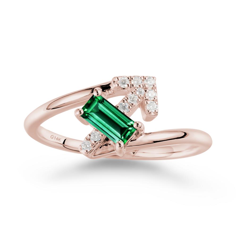 Arrow-Inspired Emerald Ring In Sterling Silver - LUO Jewelry #metal_14k rose gold