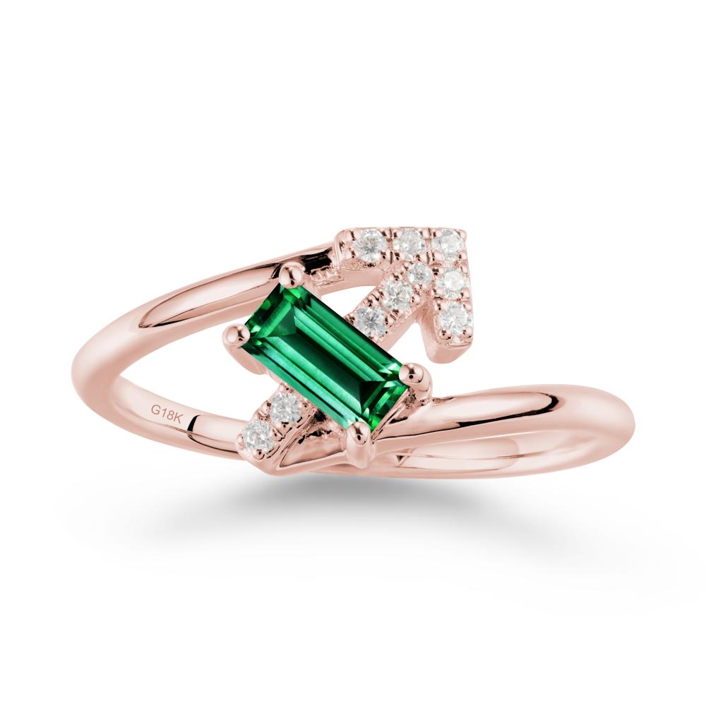 Arrow-Inspired Emerald Ring In Sterling Silver - LUO Jewelry #metal_18k rose gold