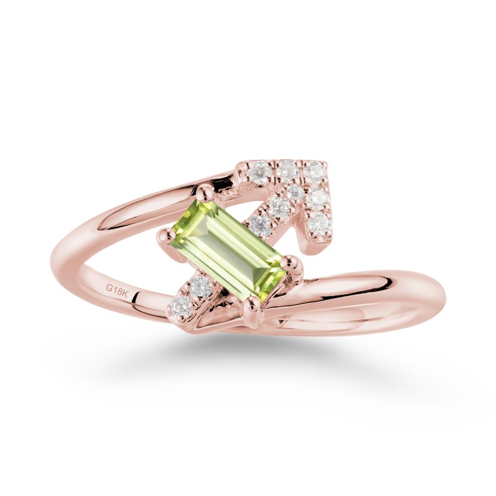 Arrow-Inspired Peridot Ring In Sterling Silver - LUO Jewelry #metal_18k rose gold