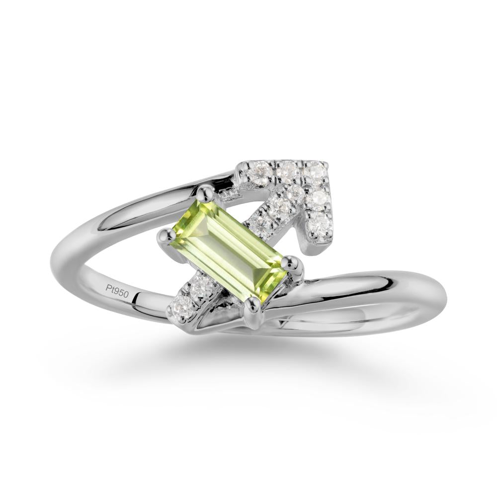 Arrow-Inspired Peridot Ring In Sterling Silver - LUO Jewelry #metal_platinum