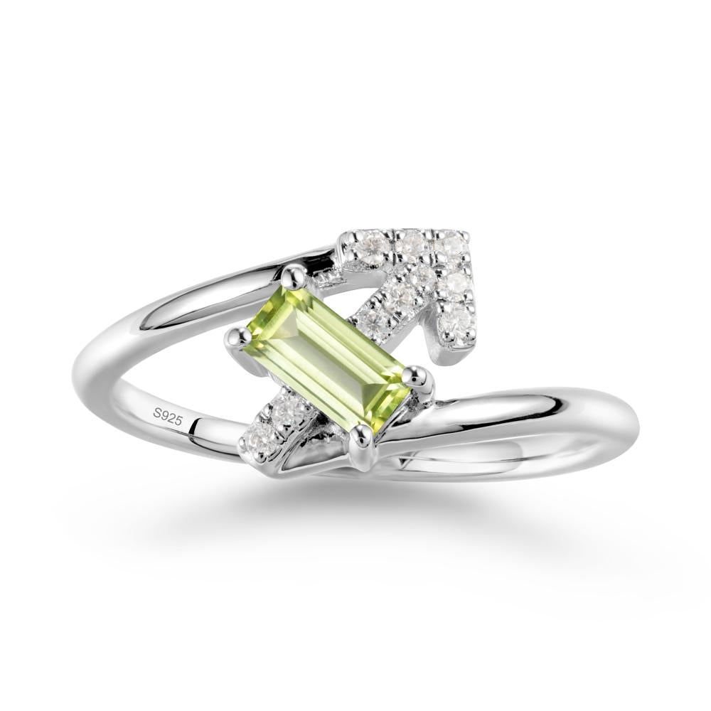 Arrow-Inspired Peridot Ring In Sterling Silver - LUO Jewelry #metal_sterling silver