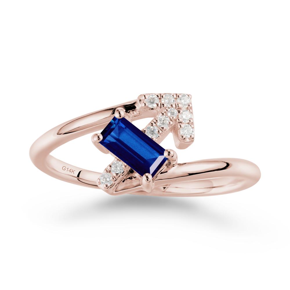 Arrow-Inspired Sapphire Ring In Sterling Silver - LUO Jewelry #metal_14k rose gold