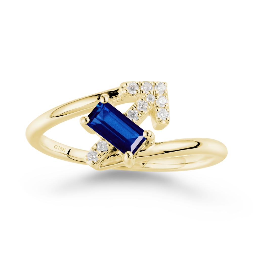 Arrow-Inspired Sapphire Ring In Sterling Silver - LUO Jewelry #metal_18k yellow gold