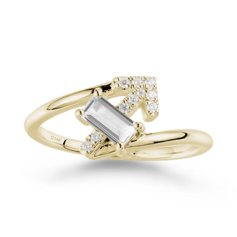 Arrow-Inspired White Topaz Ring In Sterling Silver - LUO Jewelry #metal_14k yellow gold