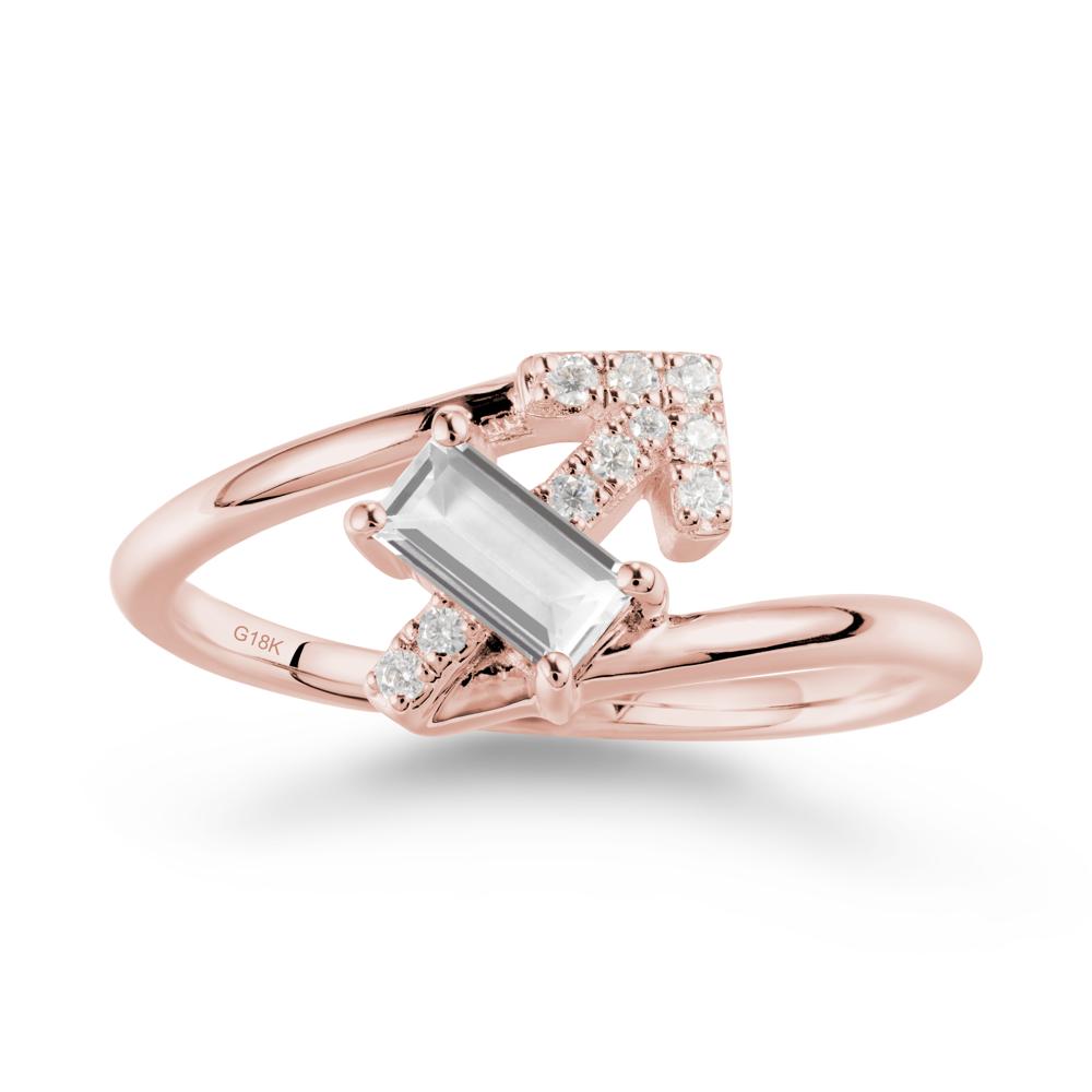 Arrow-Inspired White Topaz Ring In Sterling Silver - LUO Jewelry #metal_18k rose gold