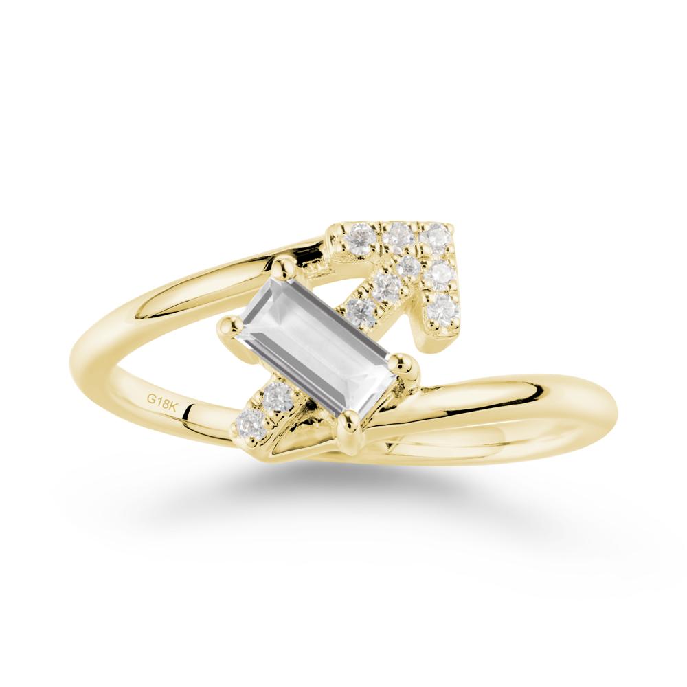Arrow-Inspired White Topaz Ring In Sterling Silver - LUO Jewelry #metal_18k yellow gold