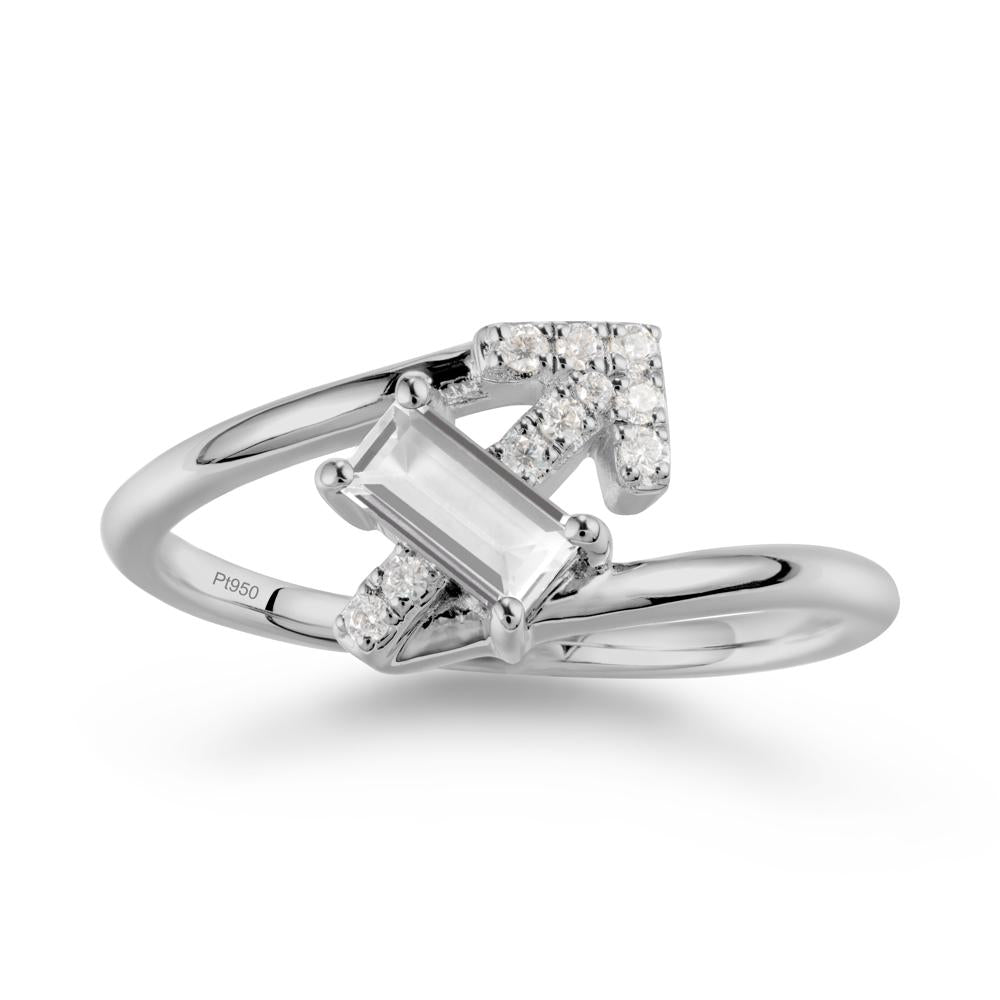 Arrow-Inspired White Topaz Ring In Sterling Silver - LUO Jewelry #metal_platinum