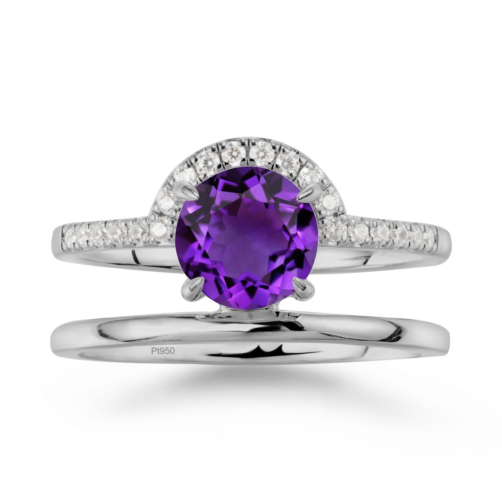 Double Band Creative Amethyst Ring - LUO Jewelry #metal_platinum
