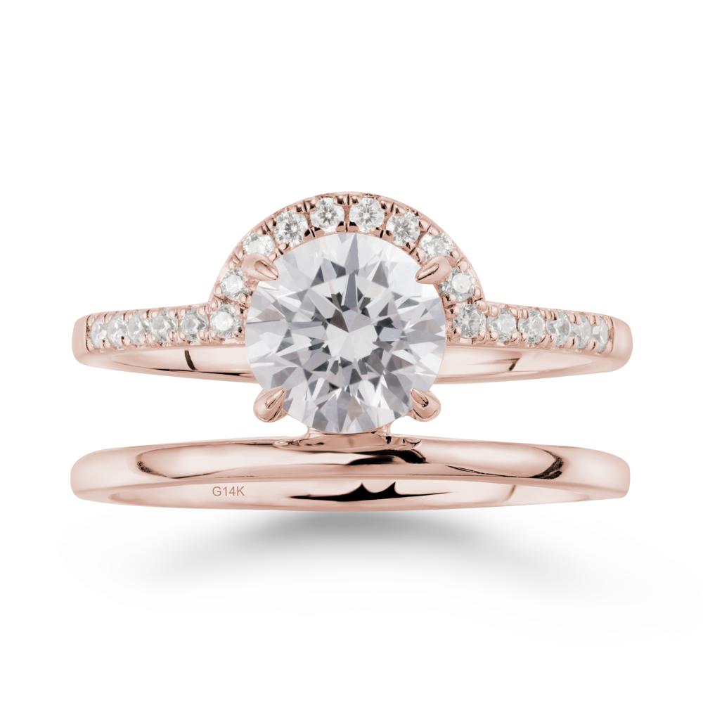 Double Band Libra Zodiac Diamond Ring-Balanced & Cracious - LUO Jewelry #metal_14k rose gold