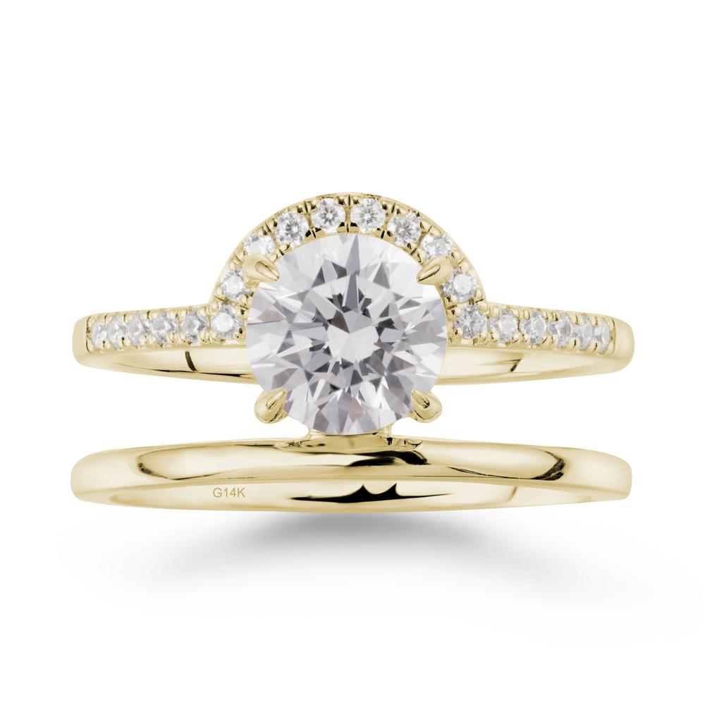 Double Band Libra Zodiac Diamond Ring-Balanced & Cracious - LUO Jewelry #metal_14k yellow gold