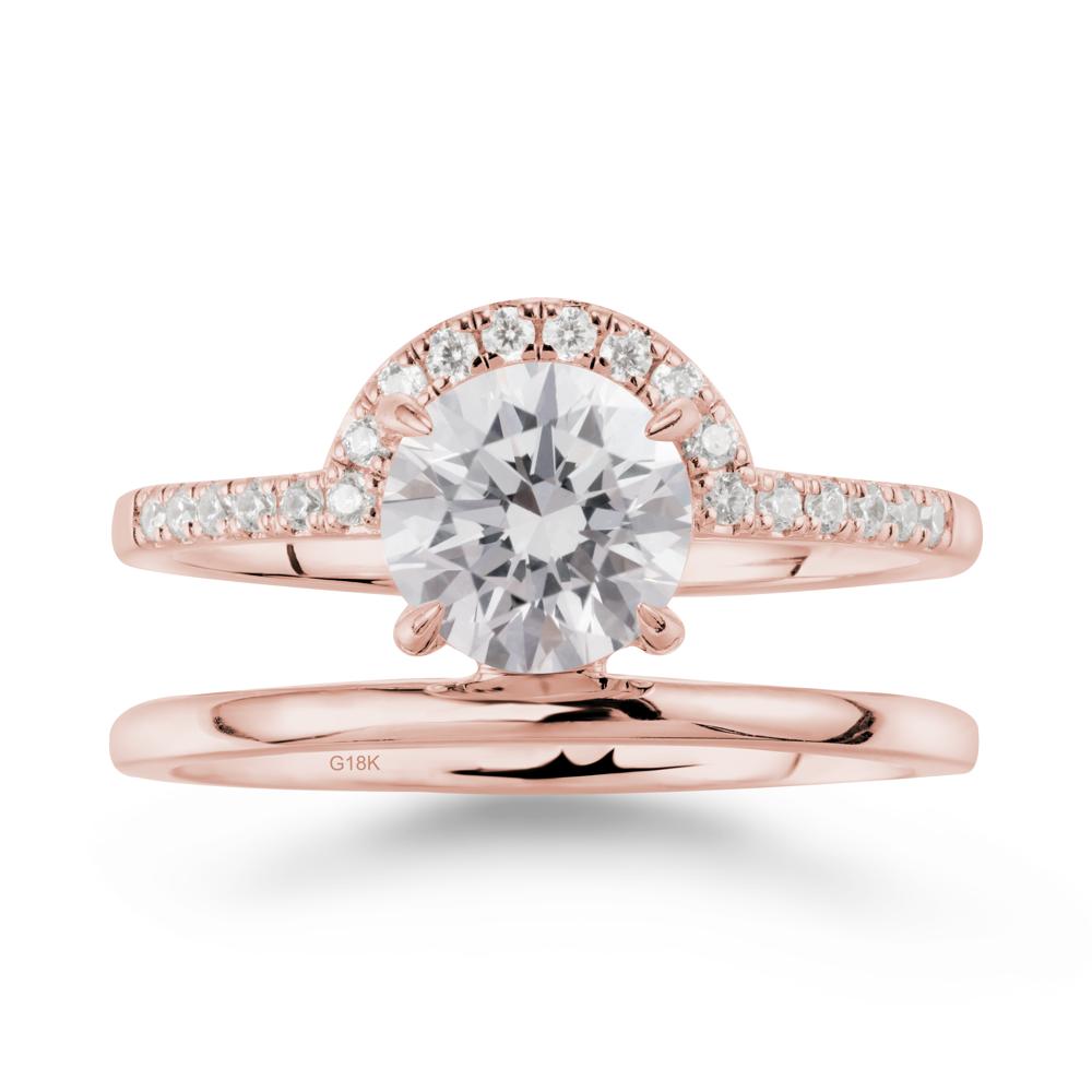 Double Band Libra Zodiac Diamond Ring-Balanced & Cracious - LUO Jewelry #metal_18k rose gold
