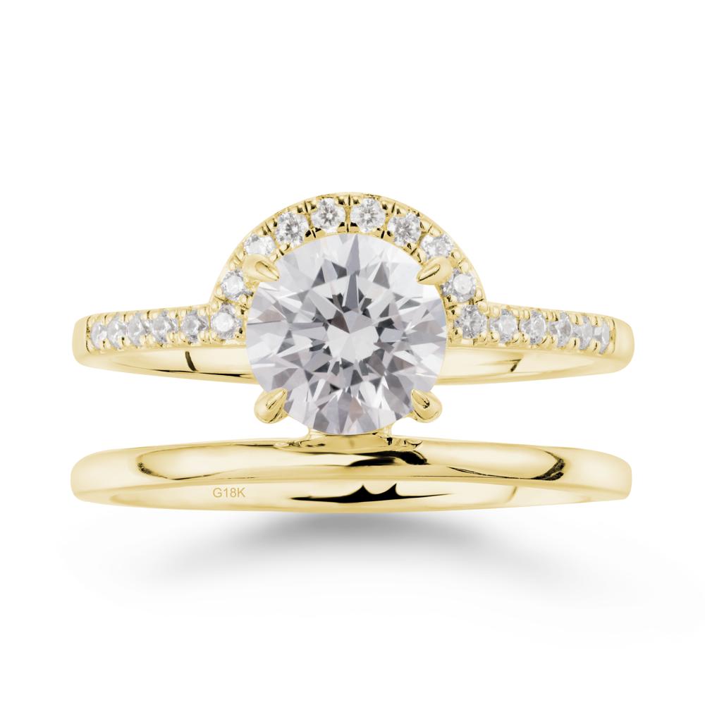 Double Band Libra Zodiac Diamond Ring-Balanced & Cracious - LUO Jewelry #metal_18k yellow gold