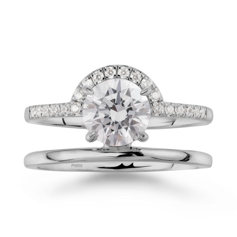 Double Band Libra Zodiac Diamond Ring-Balanced & Cracious - LUO Jewelry #metal_platinum