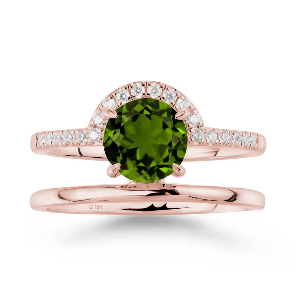 Double Band Creative Diopside Ring - LUO Jewelry #metal_18k rose gold