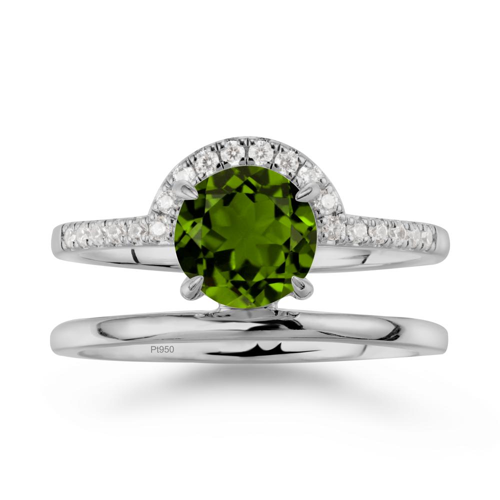 Double Band Creative Diopside Ring - LUO Jewelry #metal_platinum