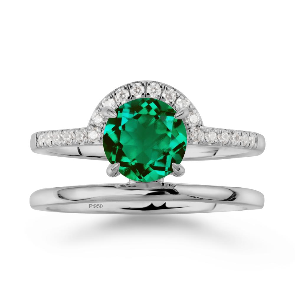 Round Shaped Emerald Ring In 18K Yellow Gold - LUO Jewelry #metal_platinum