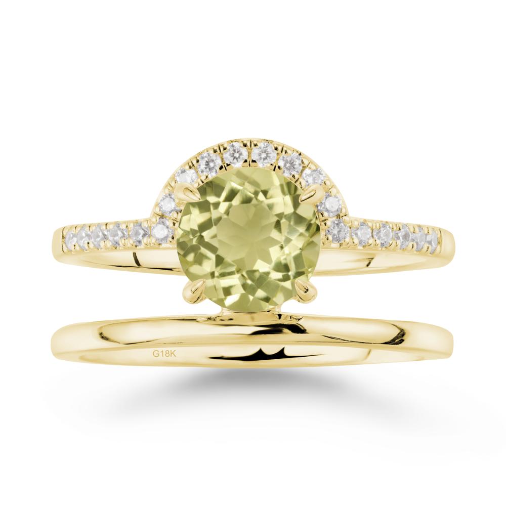 Double Band Libra Zodiac Lemon Quartz Ring-Balanced & Cracious - LUO Jewelry #metal_18k yellow gold