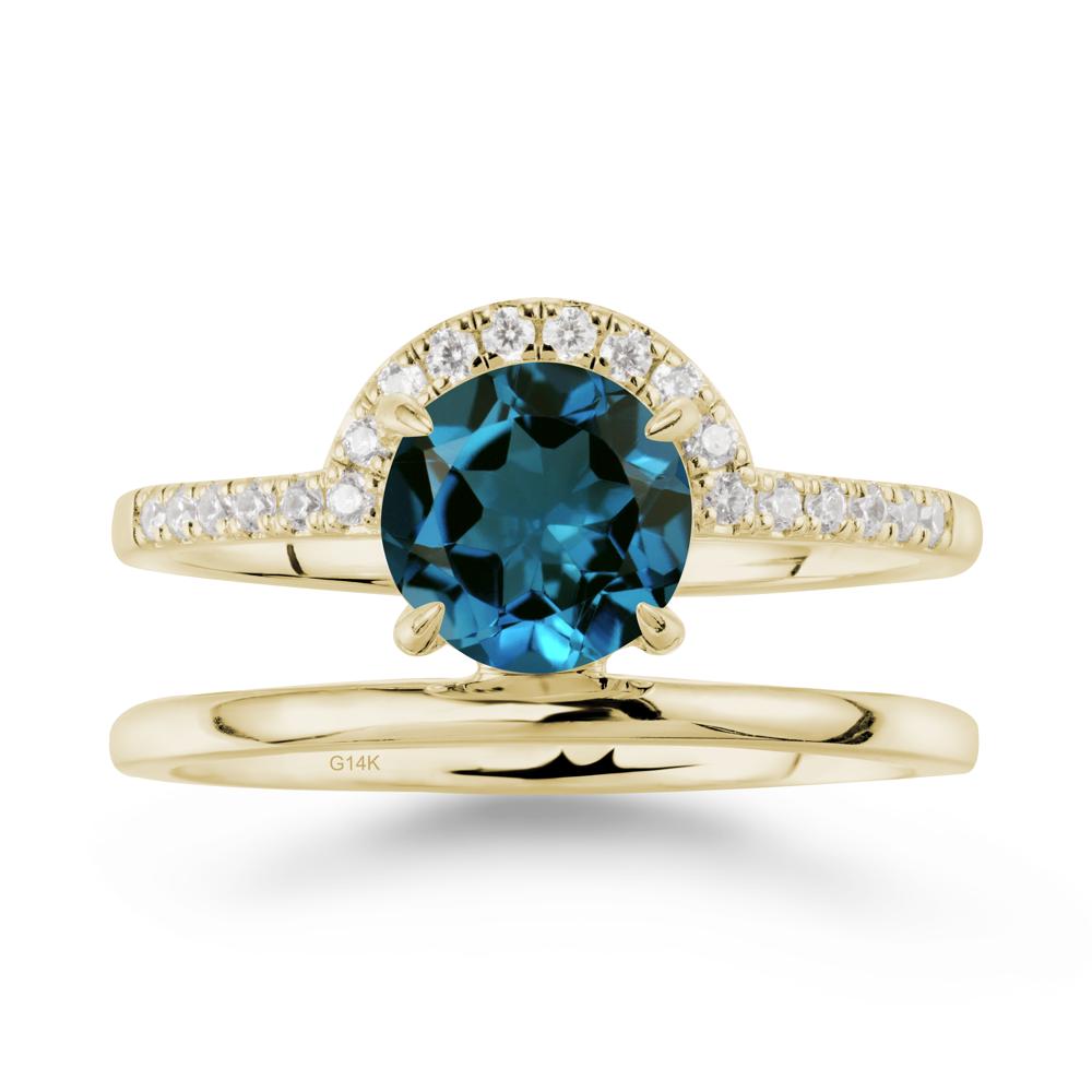 Double Band Creative London Blue Topaz Ring - LUO Jewelry #metal_14k yellow gold