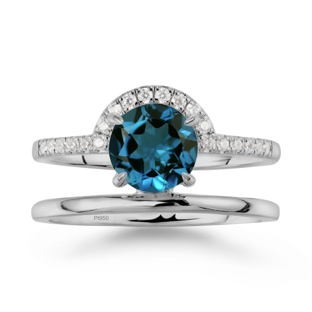 Double Band Creative London Blue Topaz Ring - LUO Jewelry #metal_platinum