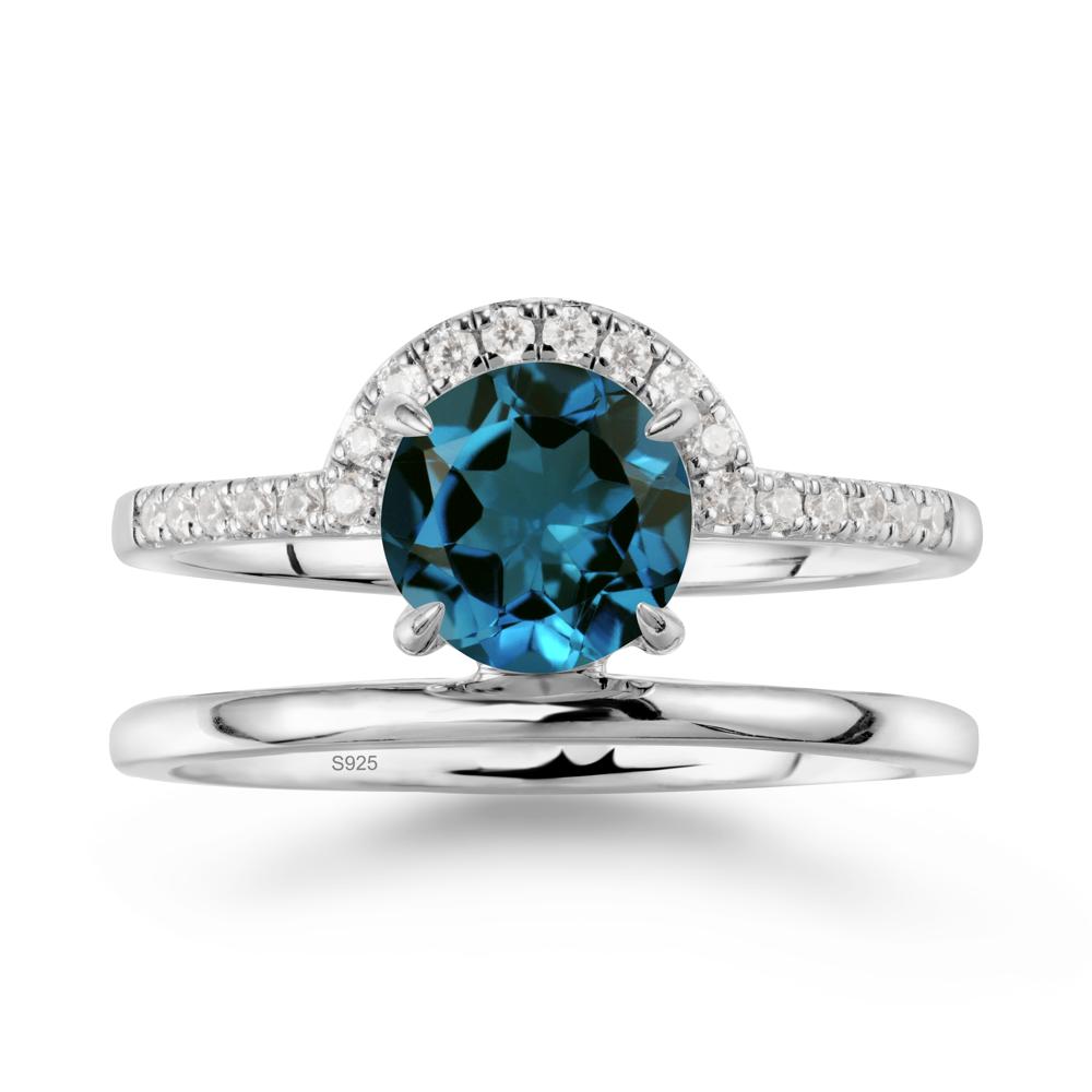 Double Band Creative London Blue Topaz Ring - LUO Jewelry #metal_sterling silver