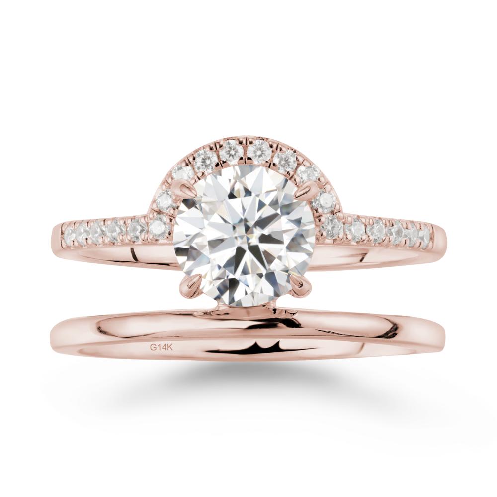 Round Shaped Moissanite Ring In 18K Yellow Gold - LUO Jewelry #metal_14k rose gold