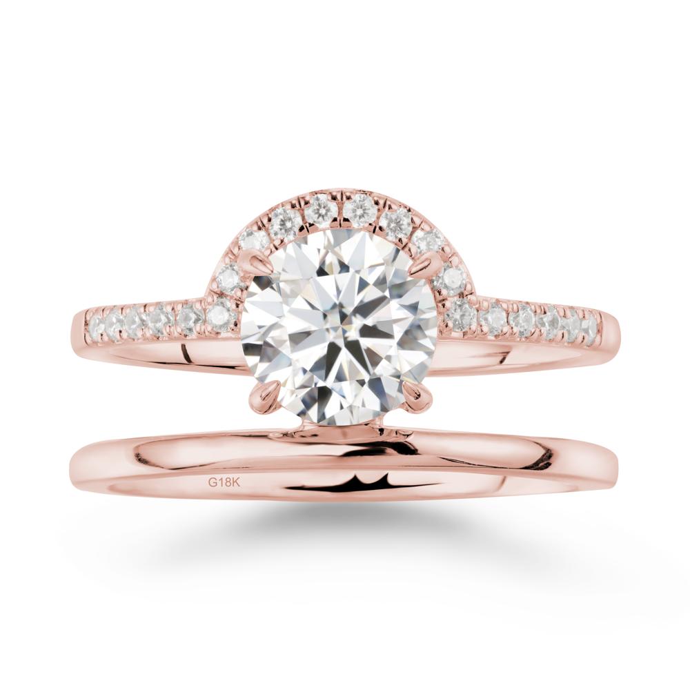 Round Shaped Moissanite Ring In 18K Yellow Gold - LUO Jewelry #metal_18k rose gold
