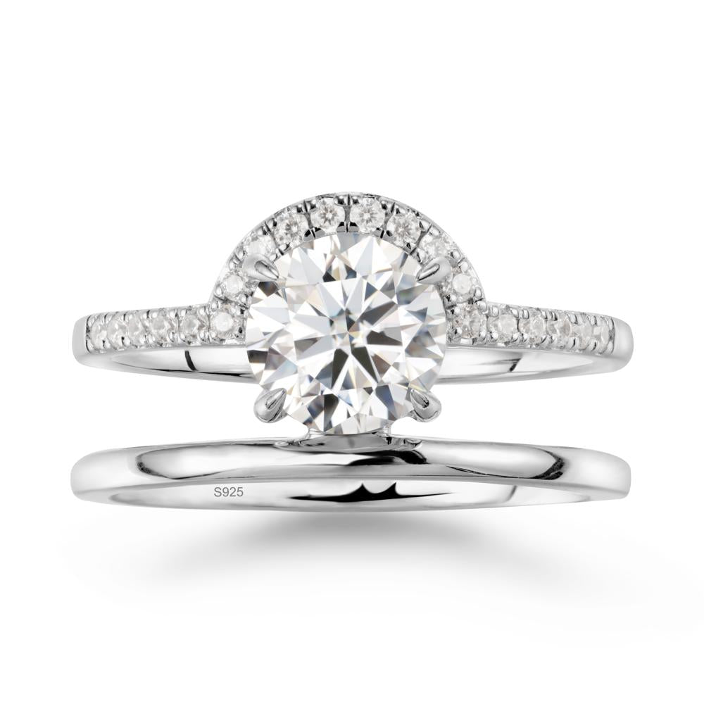 Round Shaped Moissanite Ring In 18K Yellow Gold - LUO Jewelry #metal_sterling silver