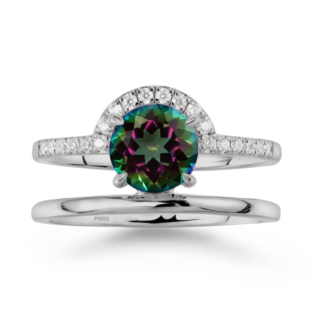 Round Shaped Mystic Topaz Ring In 18K Yellow Gold - LUO Jewelry #metal_platinum