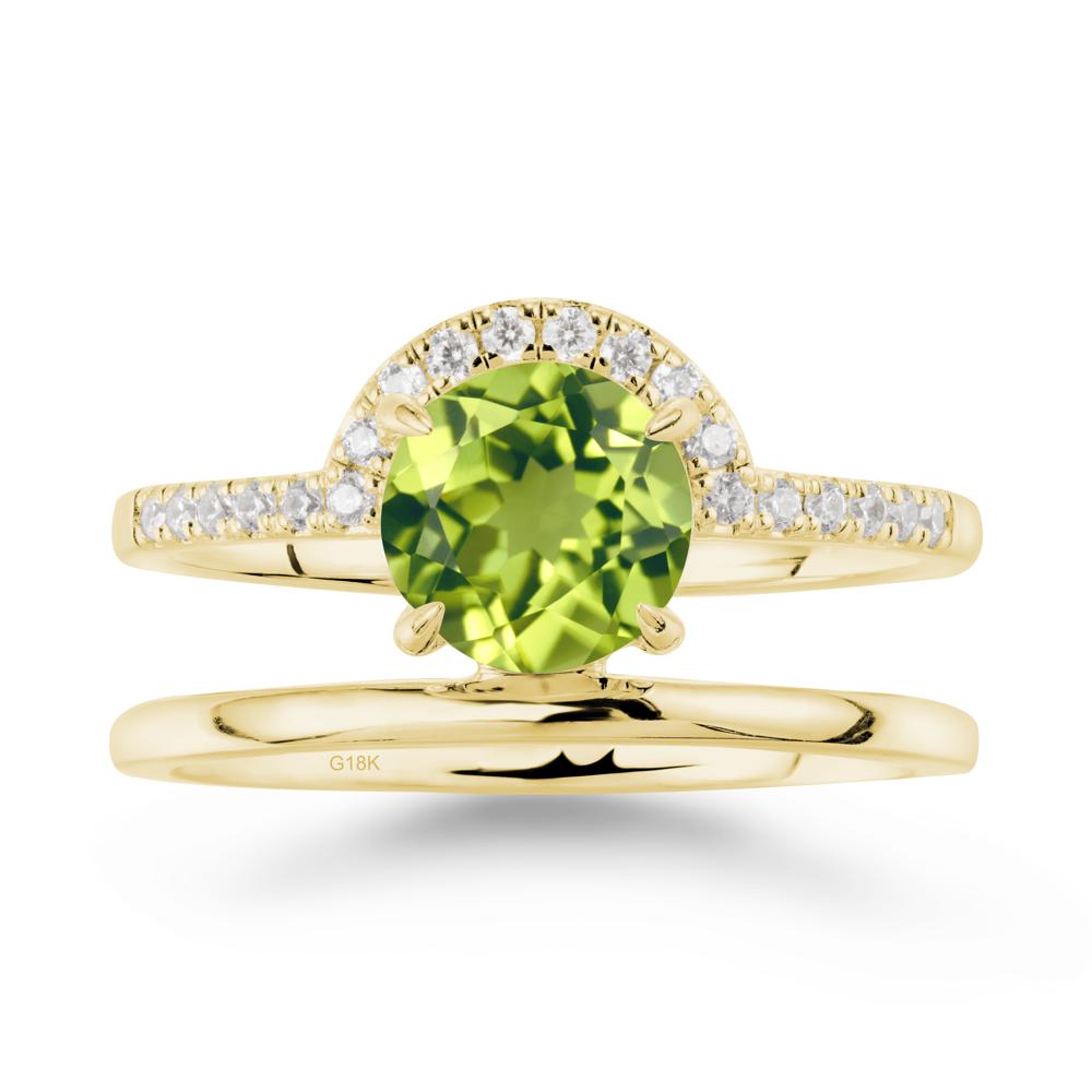 Double Band Creative Peridot Ring - LUO Jewelry #metal_18k yellow gold