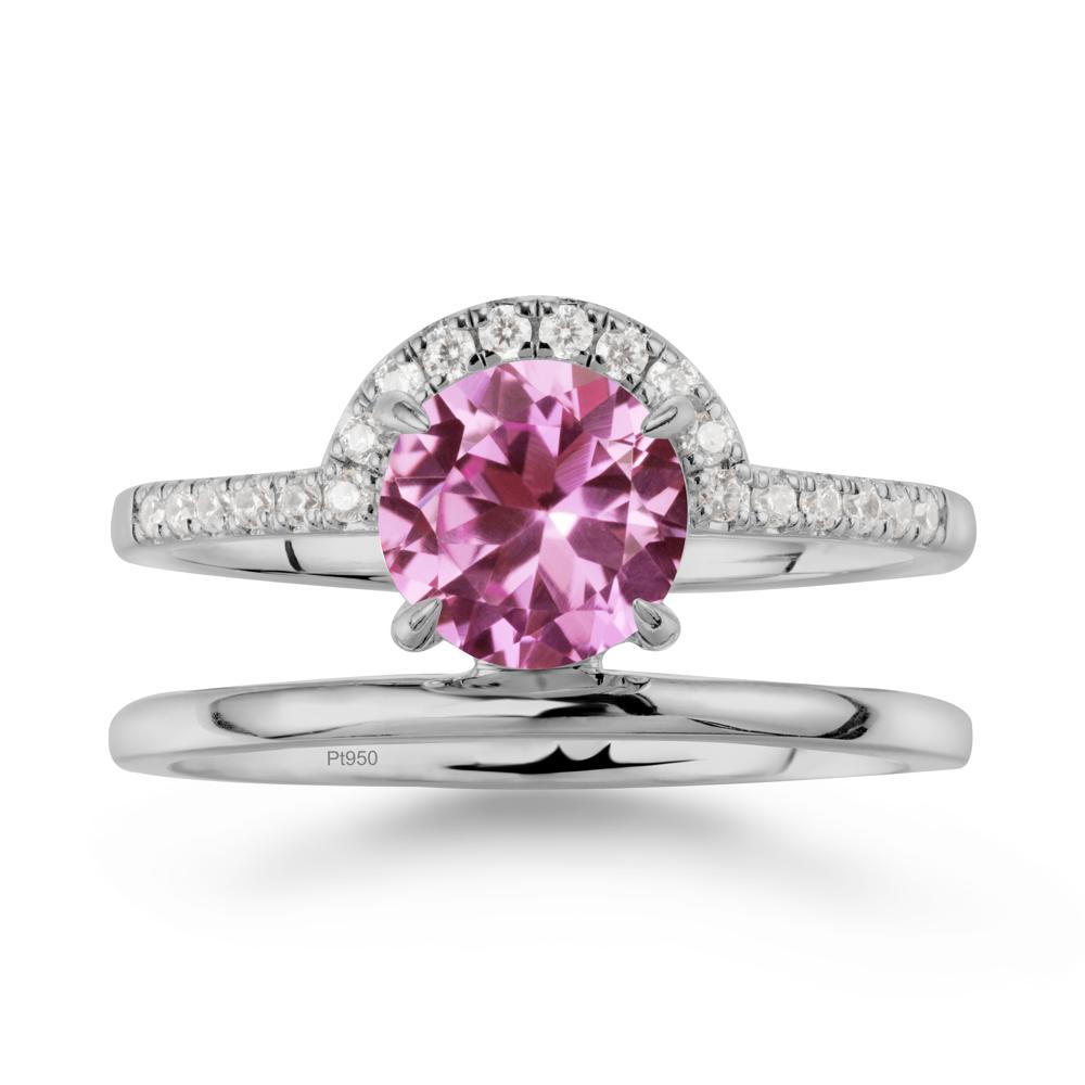 Double Band Libra Zodiac Pink Sapphire Ring-Balanced & Cracious - LUO Jewelry #metal_platinum