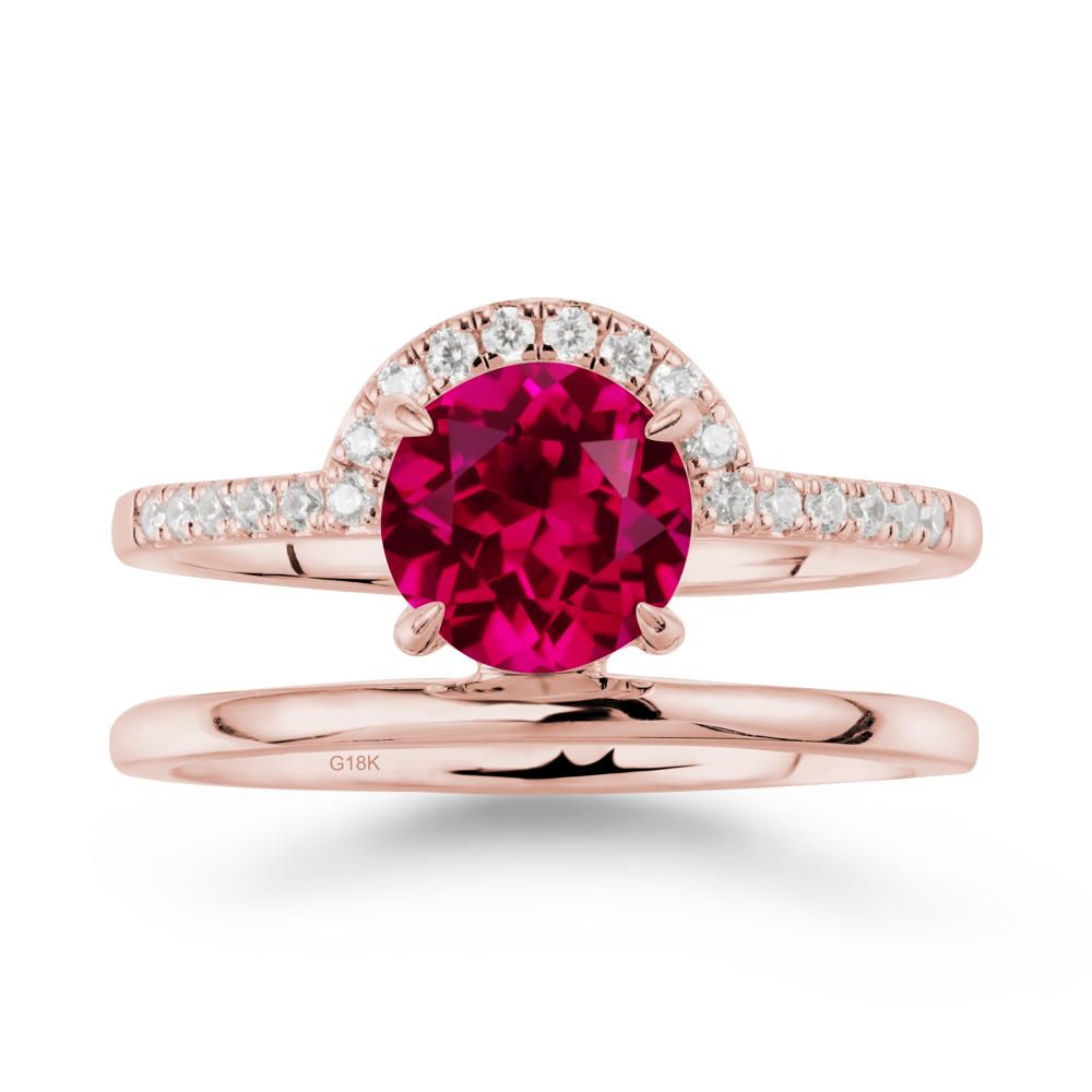 Double Band Creative Ruby Ring - LUO Jewelry #metal_18k rose gold