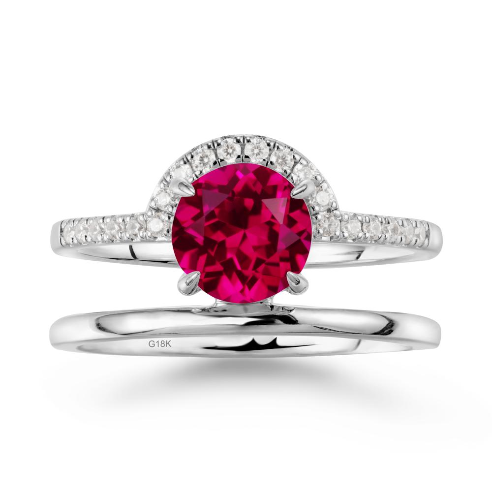 Double Band Creative Ruby Ring - LUO Jewelry #metal_18k white gold