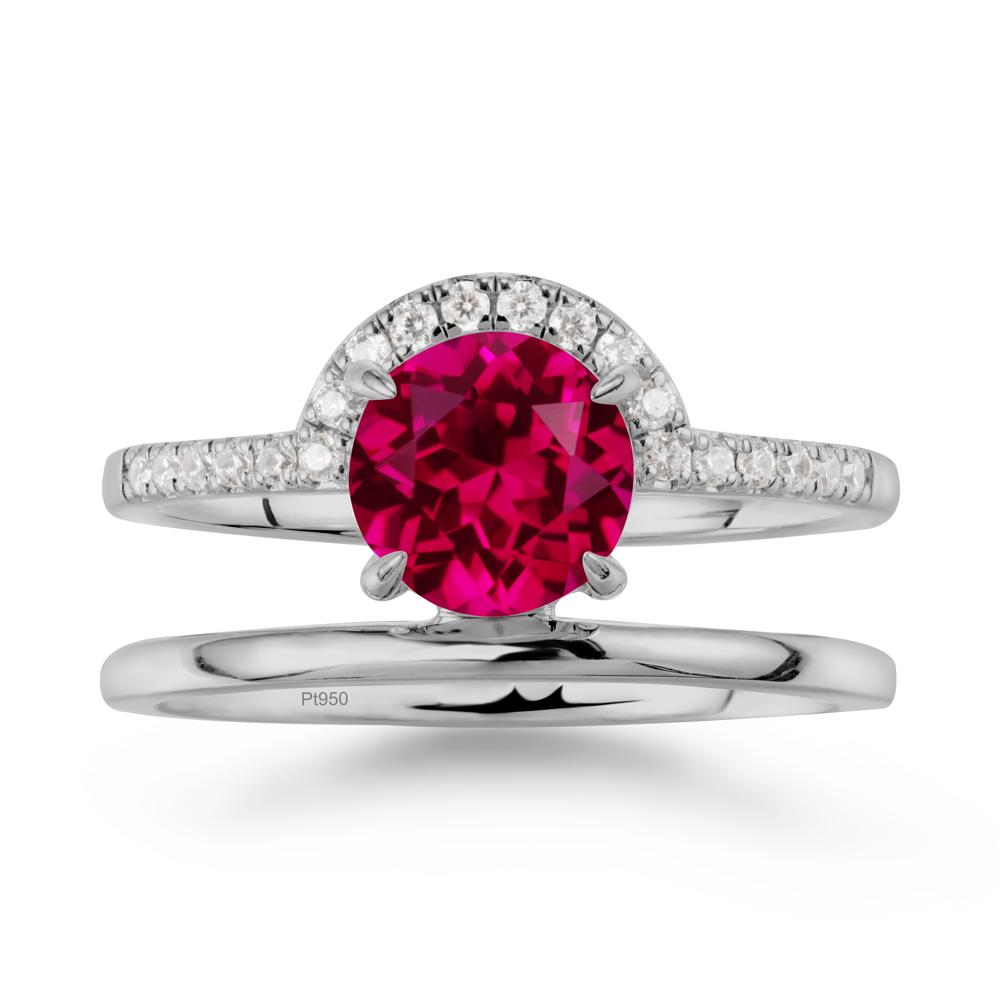 Double Band Creative Ruby Ring - LUO Jewelry #metal_platinum