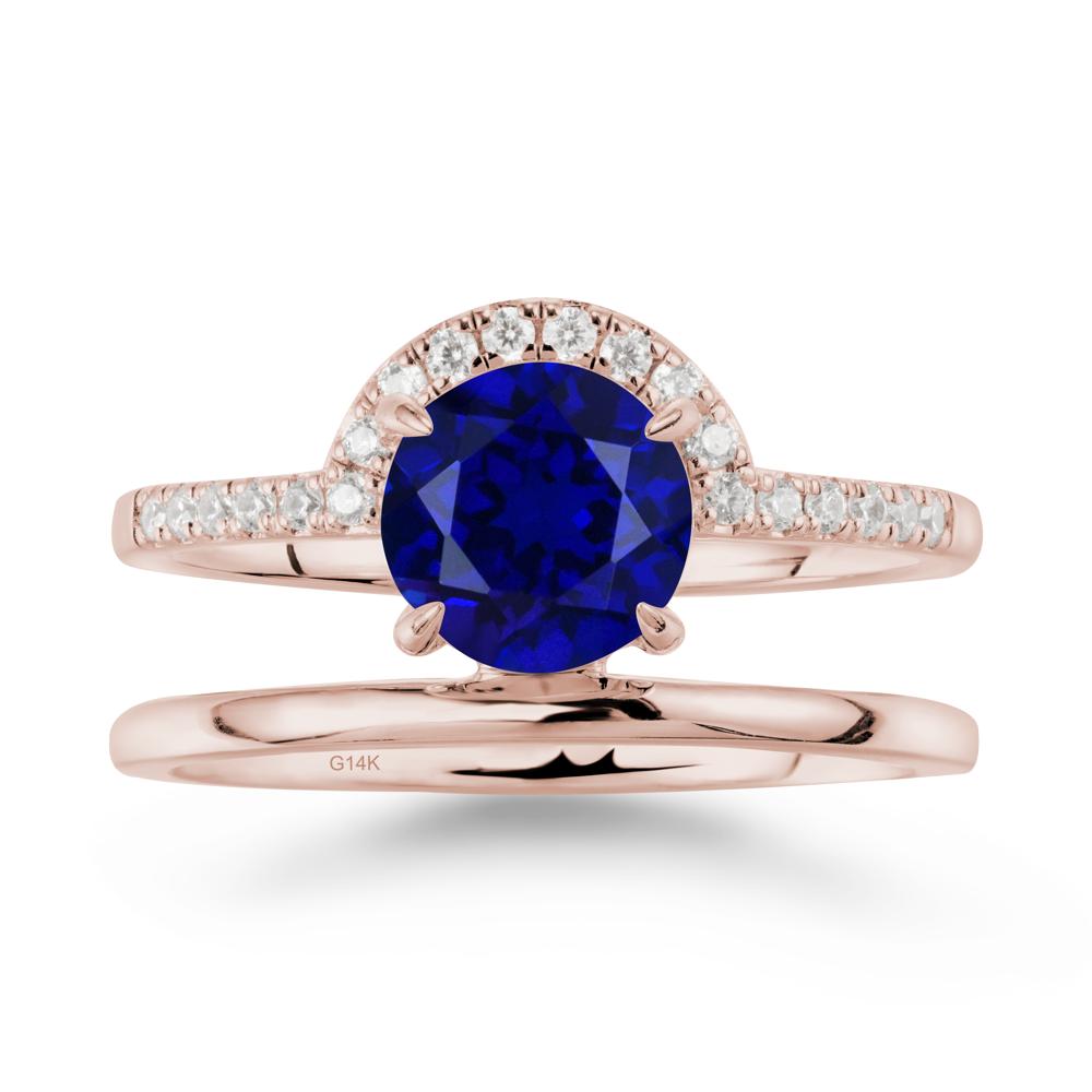 Round Shaped Sapphire Ring In 18K Yellow Gold - LUO Jewelry #metal_14k rose gold