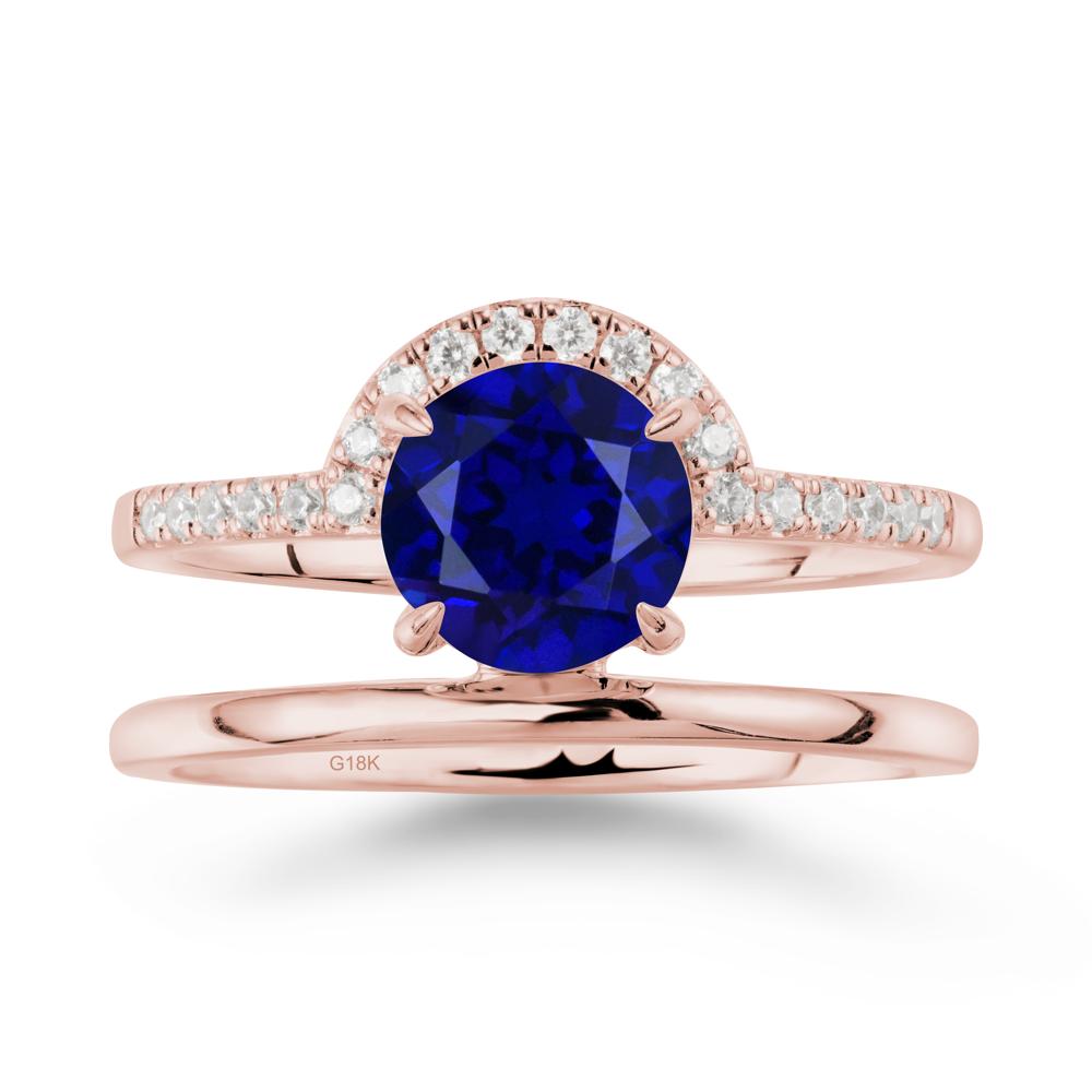 Round Shaped Sapphire Ring In 18K Yellow Gold - LUO Jewelry #metal_18k rose gold