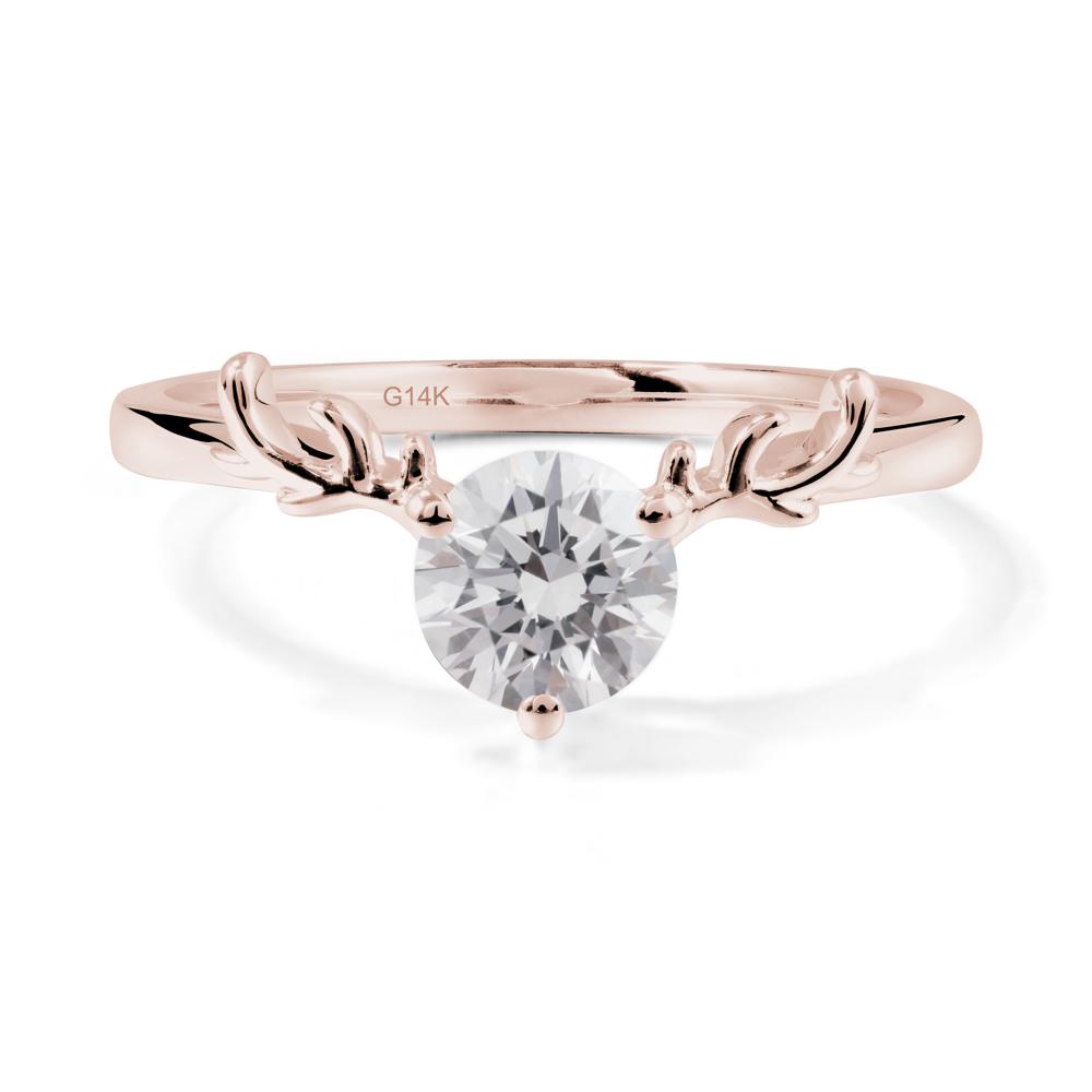 Round Diamond Antler Chrismas Ring - LUO Jewelry #metal_14k rose gold