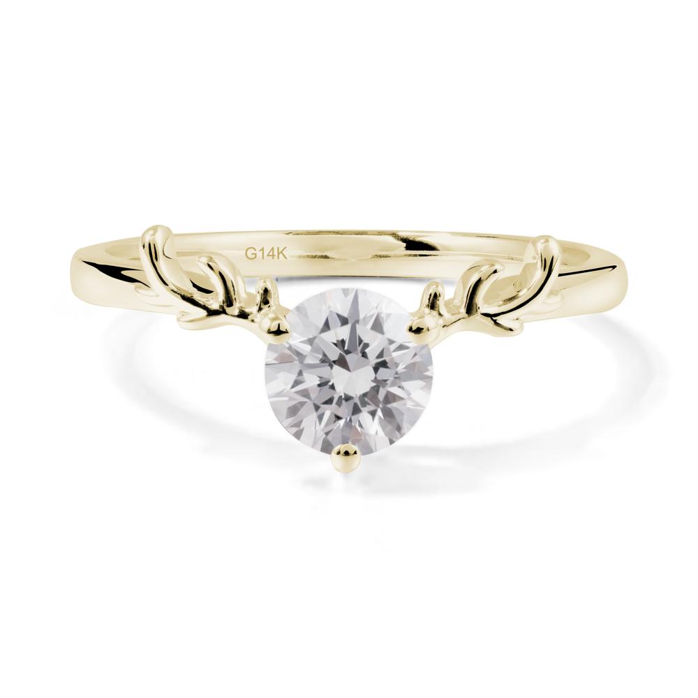Round Diamond Antler Chrismas Ring - LUO Jewelry #metal_14k yellow gold