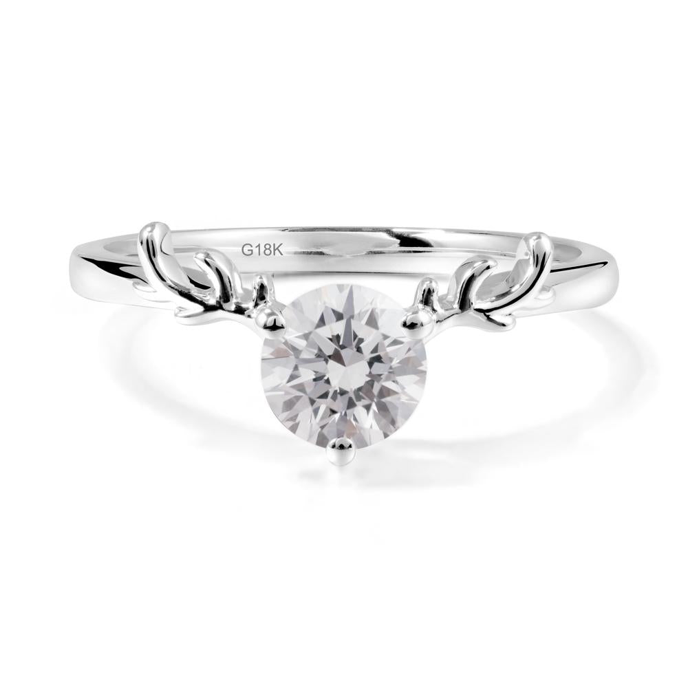 Round Diamond Antler Chrismas Ring - LUO Jewelry #metal_18k white gold