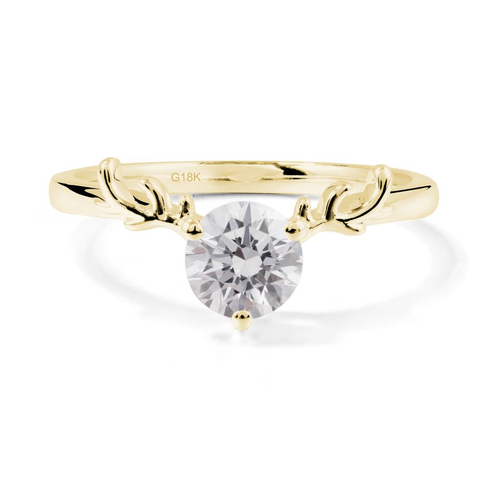 Round Diamond Antler Chrismas Ring - LUO Jewelry #metal_18k yellow gold